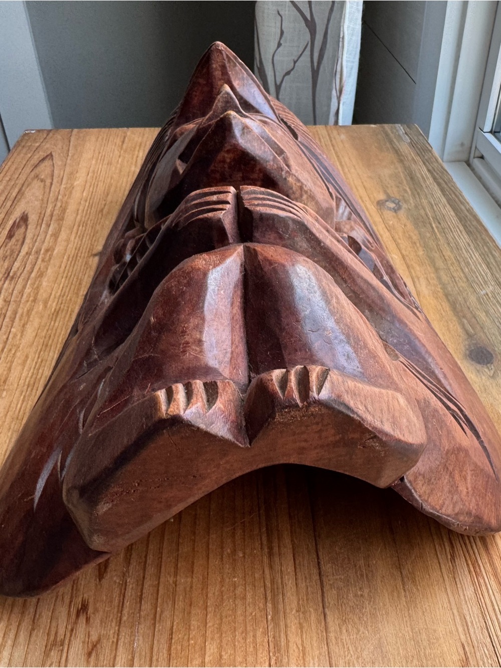 Vintage Hand Carved Wood Tribal Figure Sculpture Tiki Polynesian Oceanic Decor - Picture 10 of 12